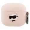 Karl Lagerfeld KLA3RUNCHP silikoninis dėklas AirPods 3 su Choupette 3D galva, rožinis/rožinis