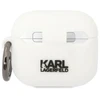 Karl Lagerfeld KLA3RUNIKH AirPods 3 dėklas, baltas, silikoninis, su 3D Karl galva