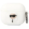 Karl Lagerfeld KLA3RUNIKH AirPods 3 dėklas, baltas, silikoninis, su 3D Karl galva