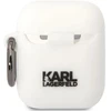 Karl Lagerfeld KLACA2SILKCW AirPods 1/2 dėklas baltos spalvos Silicone Karl & Choupette