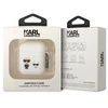 Karl Lagerfeld KLACA2SILKCW AirPods 1/2 dėklas baltos spalvos Silicone Karl & Choupette