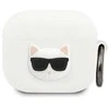 Dėklas Karl Lagerfeld KLACA3SILCHWH AirPods 3 dangtelis baltas Silikono chalatas