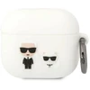 Karl Lagerfeld KLACA3SILKCW AirPods 3 dėklas baltos spalvos silikoninis Karl & Choupette