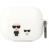Dėklas Karl Lagerfeld KLACAPSILKCW AirPods Proc over baltos spalvos Silicone Karl & Choupette