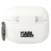 Dėklas Karl Lagerfeld KLACAPSILKCW AirPods Proc over baltos spalvos Silicone Karl & Choupette