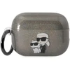 Karl Lagerfeld KLAP2HNKCTGK Airpods Pro 2 (2022/2023) dėklas juodos spalvos Glitter Karl&Choupette