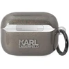 Karl Lagerfeld KLAP2HNKCTGK Airpods Pro 2 (2022/2023) dėklas juodos spalvos Glitter Karl&Choupette