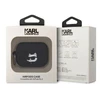 Karl Lagerfeld KLAP2RUNCHK AirPods Pro 2 dėklas, juodas/juodas Silikoninis Choupette galvos 3D dizainas