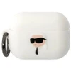 Karl Lagerfeld KLAP2RUNIKH AirPods Pro 2 apsauginis dėklas balta/balta Silikoninis Karl Head 3D