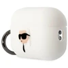 Karl Lagerfeld KLAP2RUNIKH AirPods Pro 2 apsauginis dėklas balta/balta Silikoninis Karl Head 3D
