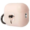 Karl Lagerfeld KLAP2RUNIKP dėklas AirPods Pro 2, rožinis/rožinis, silikoninis, su 3D Karl galva