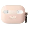 Karl Lagerfeld KLAP2RUNIKP dėklas AirPods Pro 2, rožinis/rožinis, silikoninis, su 3D Karl galva
