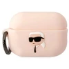 Karl Lagerfeld KLAP2RUNIKP dėklas AirPods Pro 2, rožinis/rožinis, silikoninis, su 3D Karl galva