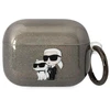 Karl Lagerfeld KLAPHNKCTGK Airpods Pro dėklas juodos spalvos Glitter Karl&Choupette