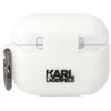 Karl Lagerfeld KLAPRUNCHH AirPods Pro apsauginis dėklas, balta/balta, silikoninis, Choupette Head 3D