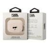 Karl Lagerfeld KLAPRUNCHP silikoninis AirPods Pro dėklas, rožinis/rožinis, su 3D Choupette galva