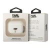 Karl Lagerfeld KLAPRUNIKH AirPods Pro dėklas, baltas, silikono, 3D Karl Head