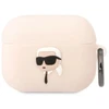 Karl Lagerfeld KLAPRUNIKP AirPods Pro dėklas rožinis/rožinis Silikoninis Karl Head 3D