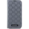 Karl Lagerfeld KLBKP14SSAKLHPG Apple iPhone 14 15 13 6.1″ bookdėklas sidabrinis Saffiano Monogram