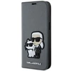 Karl Lagerfeld KLBKP14SSANKCPG Apple iPhone 14 15 13 6.1″ bookdėklas sidabrinis Saffiano Karl & Choup