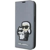 Karl Lagerfeld KLBKP14XSANKCPG Apple iPhone 14 Pro Max 6.7″ bookdėklas sidabrinis Saffiano Karl & Choupet