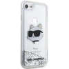 Karl Lagerfeld dėklas, skirtas iPhone 7 / 8 / SE KLHCI8LNCHCS sidabrinis HC skystas blizgus NFT Choupette galvutė