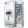 Karl Lagerfeld KLHCI8LNKHCH Apple iPhone 7/8/SE 2020 / SE 2022 sidabrinis kietas dėklas Glitter Karl Head