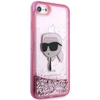 Karl Lagerfeld KLHCI8LNKHCP Apple iPhone 7/8/SE 2020 / SE 2022 rožinės spalvos kietas dėklas Glitter Karl Head