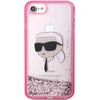 Karl Lagerfeld KLHCI8LNKHCP Apple iPhone 7/8/SE 2020 / SE 2022 rožinės spalvos kietas dėklas Glitter Karl Head