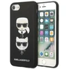 Karl Lagerfeld KLHCI8SAKICKCBK iPhone 7/8 / SE 2020 / SE 2022 juodas/juodas kietas dėklas Saffiano Ikonik Karl&Choupette Head