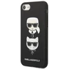 Karl Lagerfeld KLHCI8SAKICKCBK iPhone 7/8 / SE 2020 / SE 2022 juodas/juodas kietas dėklas Saffiano Ikonik Karl&Choupette Head