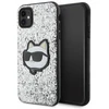 Karl Lagerfeld KLHCN61G2CPS Apple iPhone 11 /Xr 6.1″ sidabrinis kietas dėklas Glitter Choupette Patch