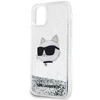 Karl Lagerfeld KLHCN61LNCHCS Apple iPhone 11/XR sidabrinis kietas dėklas Glitter Choupette Head