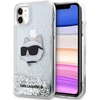 Karl Lagerfeld KLHCN61LNCHCS Apple iPhone 11/XR sidabrinis kietas dėklas Glitter Choupette Head