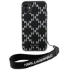 Karl Lagerfeld KLHCN61SAKLMBSK Apple iPhone 11/ Xr 6.1″ juodos spalvos kietas dėklas Monogram Losange Saffiano