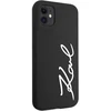 Karl Lagerfeld KLHCN61SKSVGK Apple iPhone 11 /Xr 6.1″ juodos spalvos kietas dėklas Silicone Signature