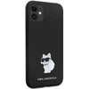 Karl Lagerfeld KLHCN61SMHCNPK Apple iPhone 11/ Xr 6.1″ juodos spalvos kietas dėklas Silicone C Metal Pin
