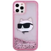 Apple iPhone 12 / 12 Pro Karl Lagerfeld dėklas Glitter Choupette Head (KLHCP12MLNCHCP) rožinės spalvos