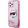 Apple iPhone 12 / 12 Pro Karl Lagerfeld dėklas Glitter Choupette Head (KLHCP12MLNCHCP) rožinės spalvos