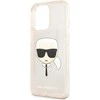 Karl Lagerfeld KLHCP13LKHTUGLGO iPhone 13 Pro / 13 6.1 aukso spalvos deklas Glitter Karl`s Head