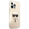 Karl Lagerfeld KLHCP13LKHTUGLGO iPhone 13 Pro / 13 6.1 aukso spalvos deklas Glitter Karl`s Head