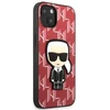 Karl Lagerfeld KLHCP13MPMNIKPI Apple iPhone 13/ 14 / 15 6,1″ kietas dėklas red Monogram Ikonik Patch