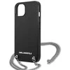 Karl Lagerfeld KLHCP13SPMK iPhone 13 mini 5,4 deklas juodas / juodas Tekstūruota oda su grandinėle