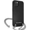 Karl Lagerfeld KLHCP13SPMK iPhone 13 mini 5,4 deklas juodas / juodas Tekstūruota oda su grandinėle