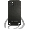 Karl Lagerfeld KLHCP13SPMK Apple iPhone 13 mini 5,4″ kietas dėklas juodos spalvos Leather Textured and Chain