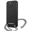Karl Lagerfeld KLHCP13SPMK Apple iPhone 13 mini 5,4″ kietas dėklas juodos spalvos Leather Textured and Chain