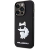 Karl Lagerfeld KLHCP14L3DRKHNK iPhone 14 Pro 6.1″ juodos spalvos kietas dėklas Rubber Choupette 3D