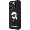 Karl Lagerfeld KLHCP14L3DRKINK Apple iPhone 14 Pro 6.1″ juodos spalvos kietas dėklas Rubber Ikonik 3D