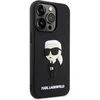 Karl Lagerfeld KLHCP14L3DRKINK Apple iPhone 14 Pro 6.1″ juodos spalvos kietas dėklas Rubber Ikonik 3D