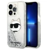Karl Lagerfeld KLHCP14LLNCHCS iPhone 14 Pro 6,1″ sidabrinis kietas dėklas Glitter Choupette Head
